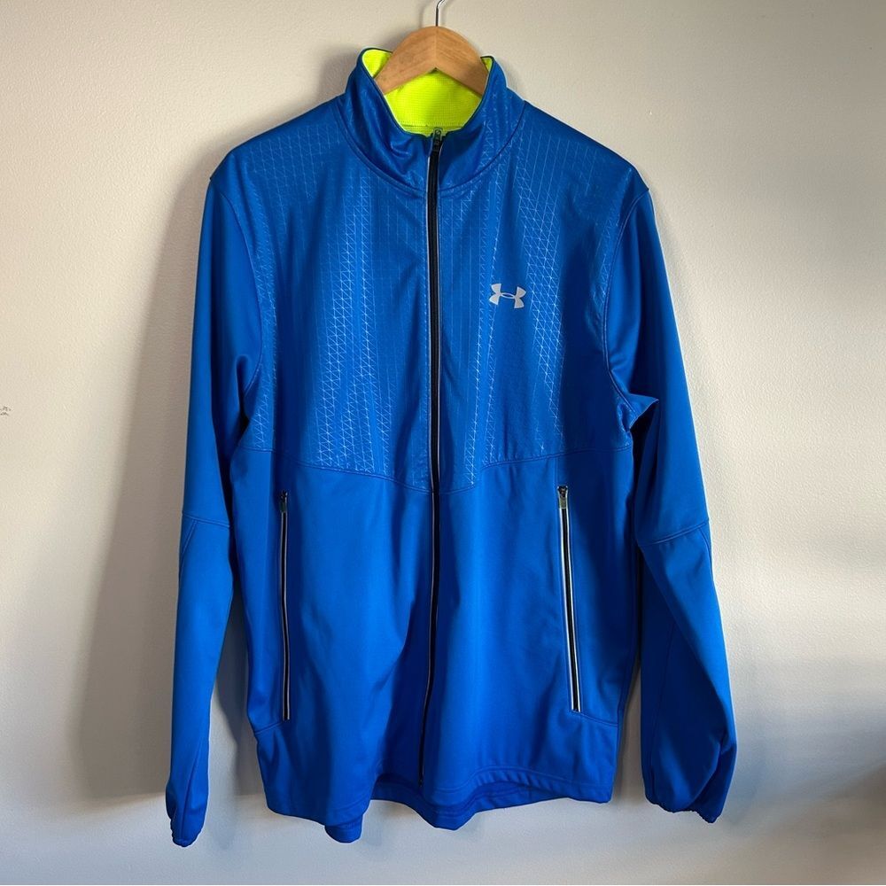 Under Armour Blue Cold Gear Full Zip Fitted Jacket Size Men's XL